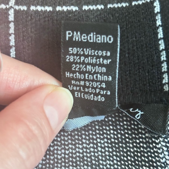 A Love Story Black Tailored Windowpane Blazer Modern Cropped Fit PM - Picture 7 of 14